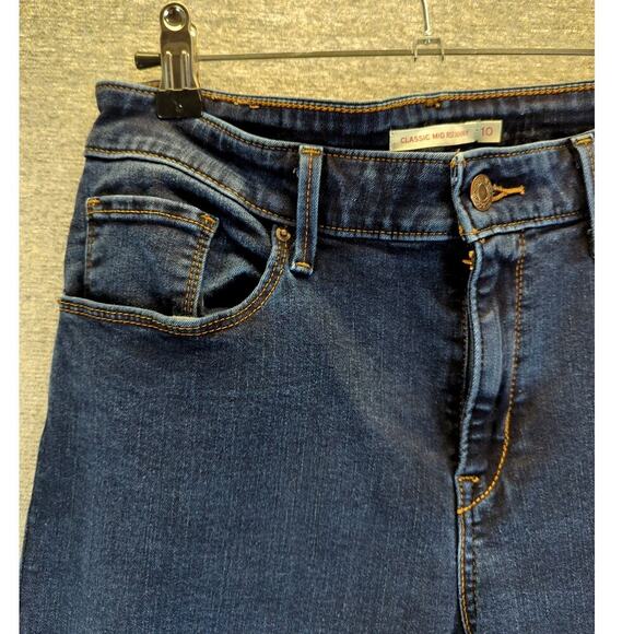 Levi’s Classic Mid Rise Skinny Jeans Dark Wash Y2K Size 10 - Picture 3 of 11